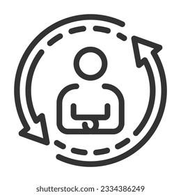 Design des Verwaltungssymboles Einfaches Set für die Verwendung in Website-Grafiken Bericht Logo-Infografiken, Beste Qualität-Outline-Symbolsammlung Vektorgrafik
