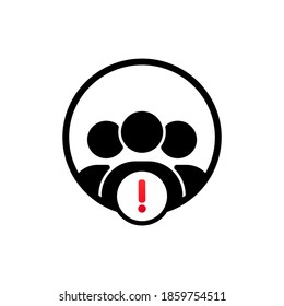 Management icon with exclamation mark. Vector on isolated white background. EPS 10