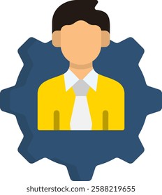 Management Icon Flat Vector Illustration