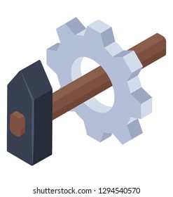 Management icon, isometric design