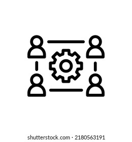 Management Icon. Line Art Style Design Isolated On White Background