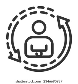 management icon  line vector design elements pictograms wed logo and infographics 
