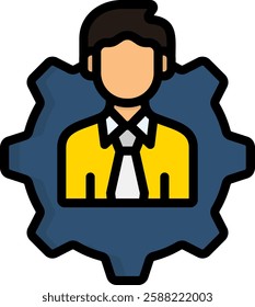 Management Icon Lineal Color Vector Illustration