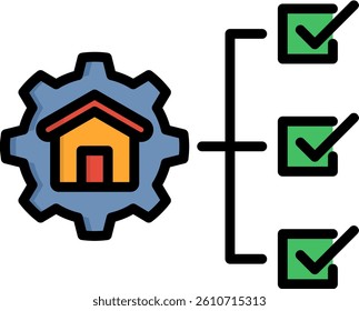 Management Icon Lineal Color Vector Illustration