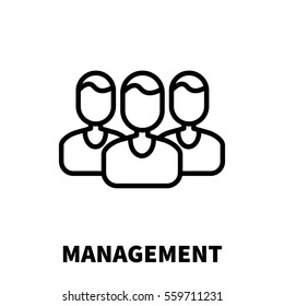 Management icon or logo in modern line style. High quality black outline pictogram for web site design and mobile apps. Vector illustration on a white background.