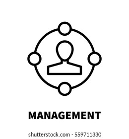 Icono de administración o logotipo en estilo de línea moderna. Pictograma negro de alta calidad para diseño de sitios web y aplicaciones móviles. Ilustración vectorial en fondo blanco.