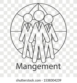 Management icon on transparency background, Creative idea design use for your project. Line vector illustration for presentation, web page, or mobile app.