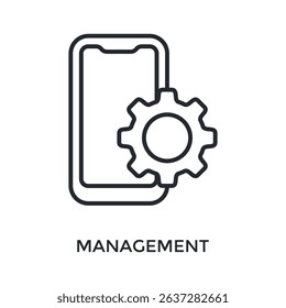 Management Icon Outline Style. Vector Illustration For Graphic Design