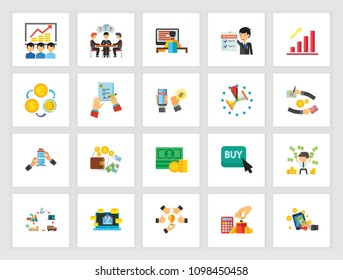 Management icon set. Can be used for topics like strategy, development, company, earning money