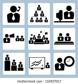 Conjunto de iconos de gestión, gestión en la empresa