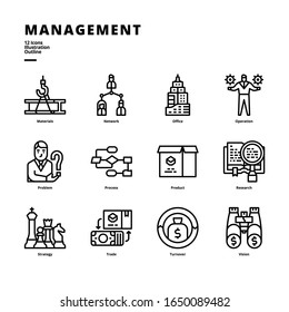 Icono de administración para medios digitales y medios de impresión.