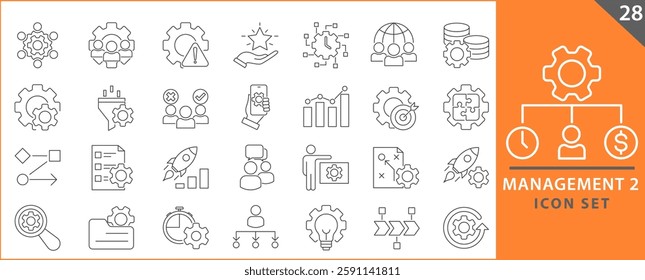 Management icon set. management icons. icons about management business. vector illustration.