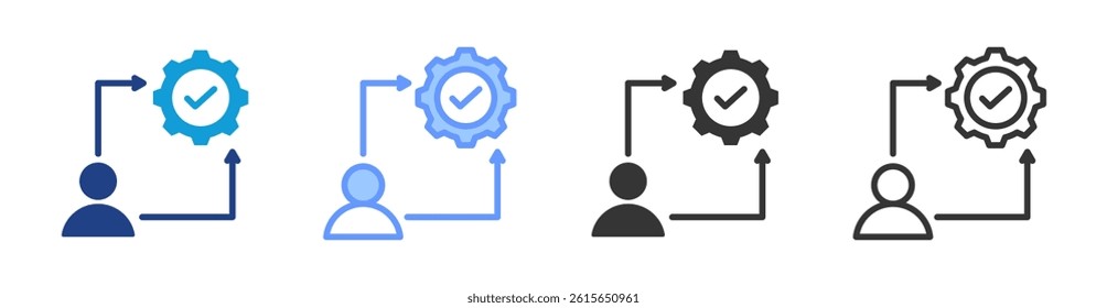 Management icon set multiple style collection