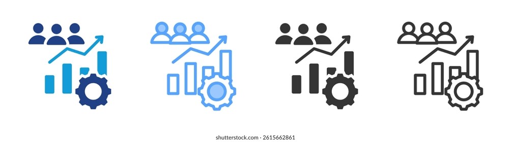 Management icon set multiple style collection