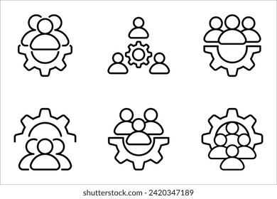 management Icon set. Teamwork management icon vector illustration on white background