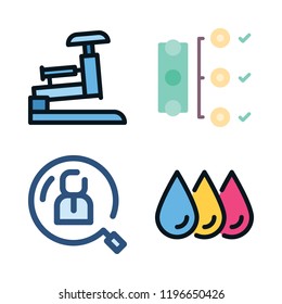 management icon set. vector set about human resources, stapple, printing and diagram icons set.
