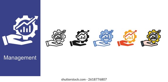 Management icon sets collection multi style
