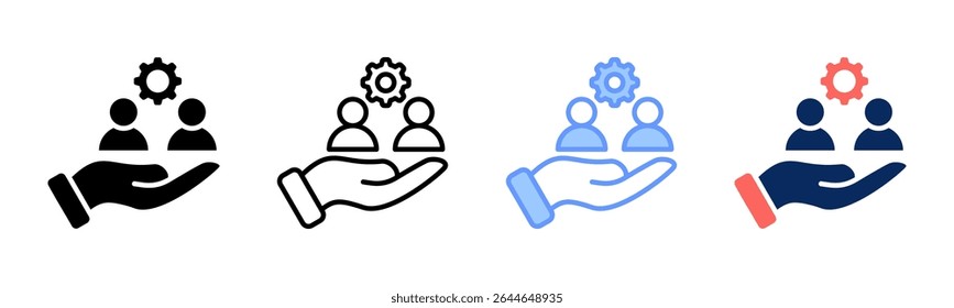 Management icon sheet multiple style collection