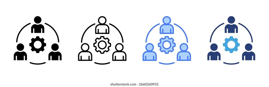 Management icon sheet multiple style collection