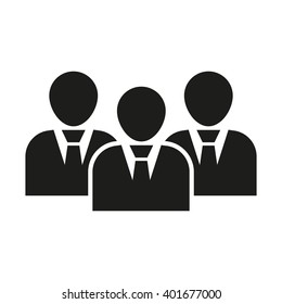 The management icon. Team and group, teamwork, people, alliance symbol. UI. Web. Logo. Sign. Flat design. App. Stock vector