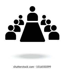 Management Icon. Teamwork management icon. Business team. Company leader
