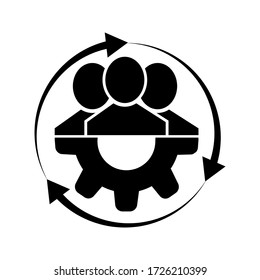 Management Icon. Teamwork Management Icon. Business Team. Company Leader, Supervisor. Partnership Icon. Organization Workforce. Facility