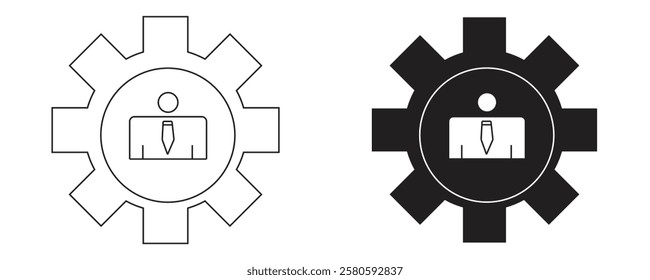 Management icon, teamwork, Business team, Company leader, supervisor, Entrepreneur career development and so on, eps 10, vector illustration.