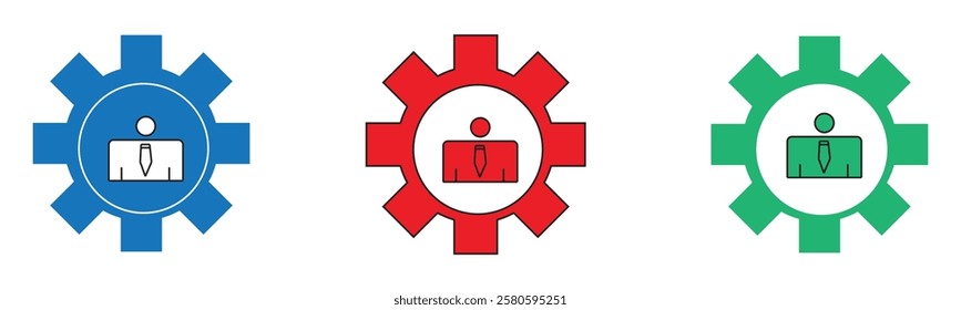 Management icon, teamwork, Business team, Company leader, supervisor, Businessman career development and so on, eps 10, on white background screen, vector illustration.