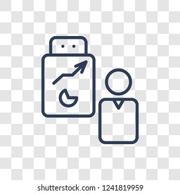 Management icon. Trendy linear Management logo concept on transparent background from Business and analytics collection