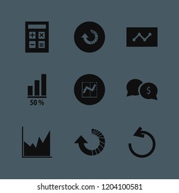 management icon. management vector icons set graph, calculator, statistics and reload arrow