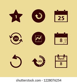 management icon. management vector icons set calendar, reload arrow, graph and march calendar