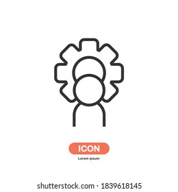 Management icon vector isolated on white background.