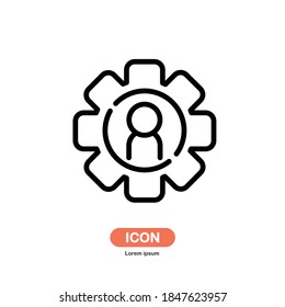 Management icon vector isolated on white background.