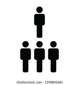 Management icon vector male group of people symbol avatar for business team in flat color glyph pictogram illustration