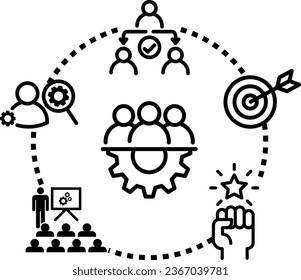 management icon vector teamwork, team, symbol