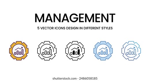 Management Icons different style vector stock illustration