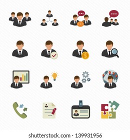 Management Icons and Human Resource Icons with White Background