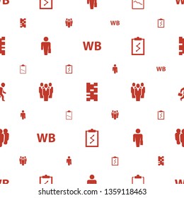 management icons pattern seamless white background. Included editable filled WB, domino, clipboard with chart, man with case, group icons. management icons for web and mobile.