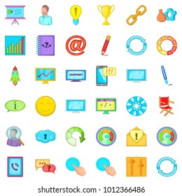Management icons set. Cartoon set of 36 management vector icons for web isolated on white background