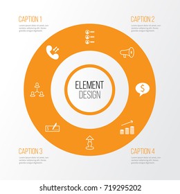 Management Icons Set. Collection Of Bullhorn, Coin, Payment And Other Elements. Also Includes Symbols Such As List, Dollar, Bank.