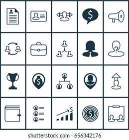 Management Icons Set. Collection Of Business Woman, Anonymous, Team Structure And Other Elements. Also Includes Symbols Such As Badge, Purse, Goal.