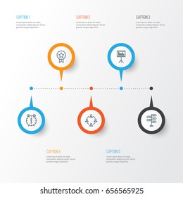 Management Icons Set. Collection Of Collaboration, Presentation, Opportunity And Other Elements. Also Includes Symbols Such As Win, Collaboration, Teamwork.