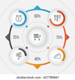 Management Icons Set. Collection Of Decision Making, Opportunity, Time Management And Other Elements. Also Includes Symbols Such As Right, Schedule, Time.