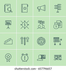 Management Icons Set. Collection Of Decision Making, Report, Time Management And Other Elements. Also Includes Symbols Such As Brainstorming, Badge, Schedule.
