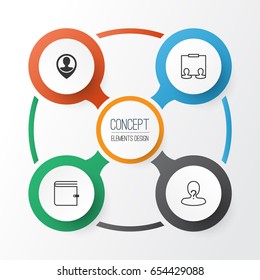 Management Icons Set. Collection Of Employee Location, Wallet, Anonymous And Other Elements. Also Includes Symbols Such As Anonymous, Male, Candidate.
