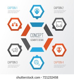 Management Icons Set. Collection Of Location, Presentation, Find Employee And Other Elements. Also Includes Symbols Such As Employee, Phone, Map.