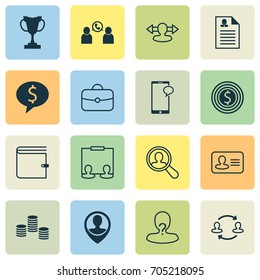 Management Icons Set. Collection Of Reverse, Presentation, Briefcase And Other Elements. Also Includes Symbols Such As Team, Coins, Goal.