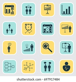 Management Icons Set. Collection Of System Structure, Reminder, Presentation Date And Other Elements. Also Includes Symbols Such As Manage, Statistic, Bar. Management Icons Set. Collection Of System Structure, Reminder, Presentation Date And Other Elements. Also Includes Symbols Such As Manage, Statistic, Bar.
