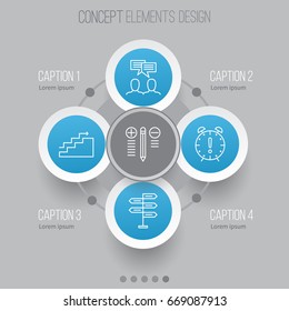 Management Icons Set. Collection Of Time Management, Growth, Opportunity And Other Elements. Also Includes Symbols Such As Time, Solution, Fork.