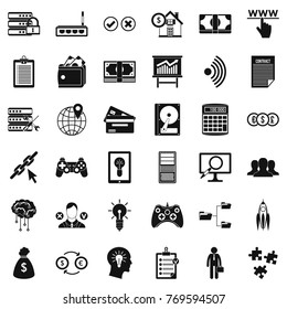 It management icons set. Simple style of 36 it management vector icons for web isolated on white background